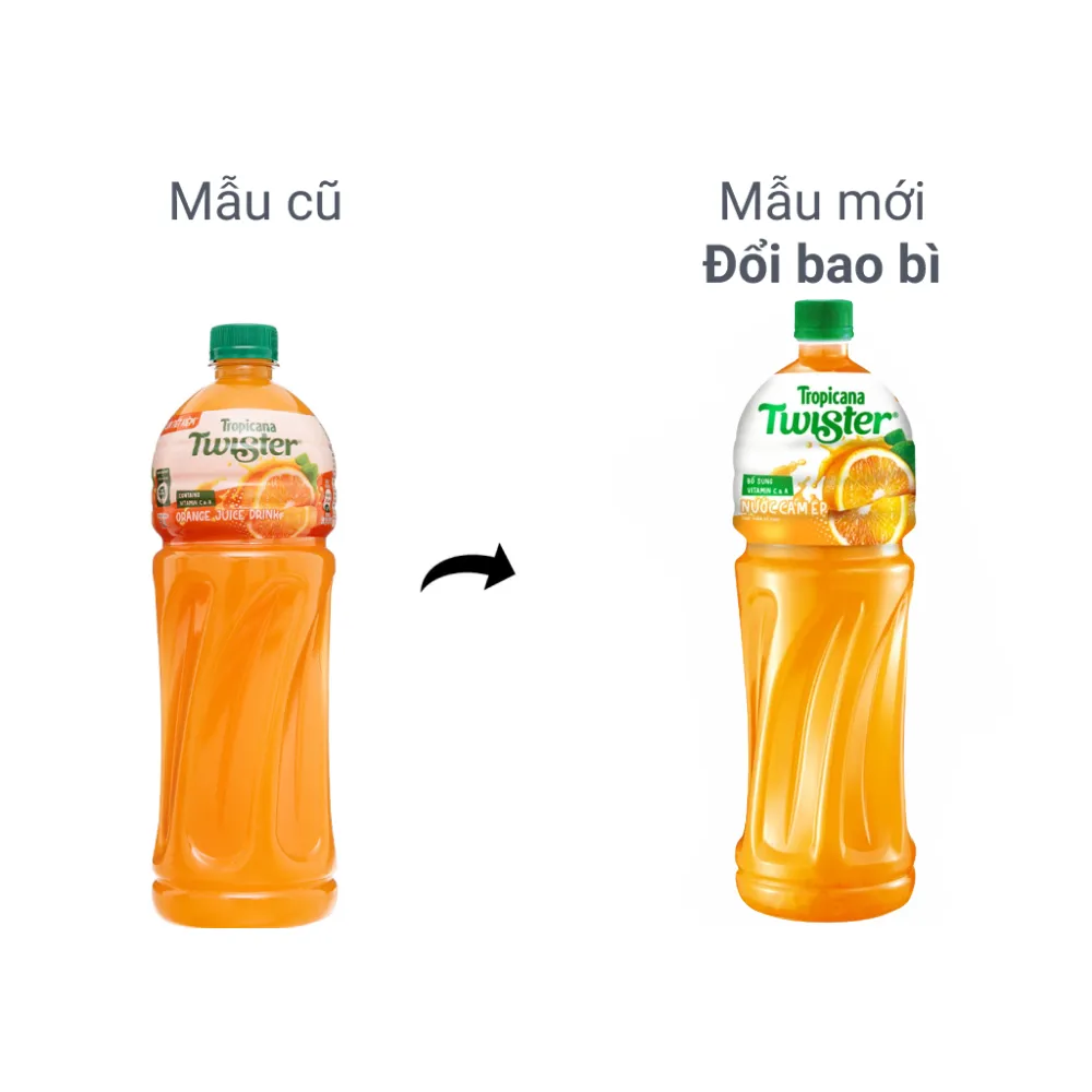 Thùng 12 chai nước cam ép Twister 1L
