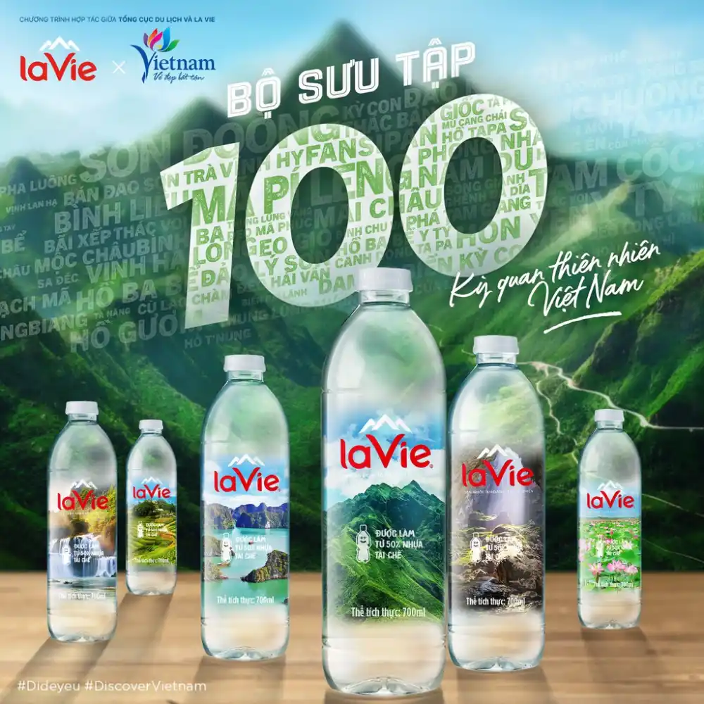 Thùng 12 chai nước khoáng thiên nhiên La Vie 700ml