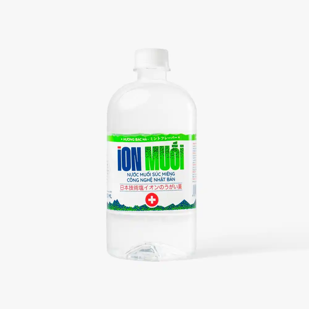 Thùng 12 chai nước muối súc miệng I-on Fujisalt hương bạc hà 680ml