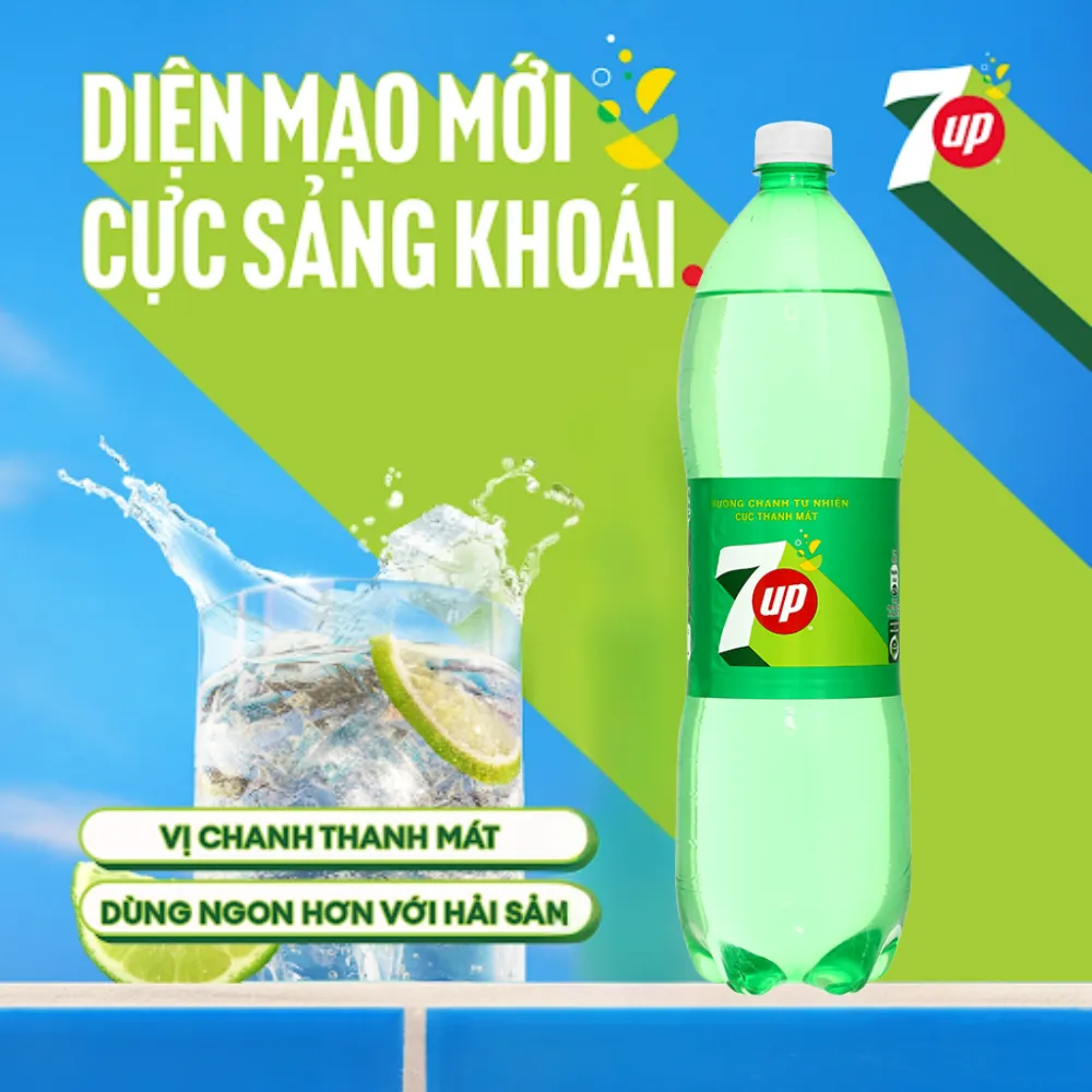 Thùng 12 chai nước ngọt 7Up 1.5L