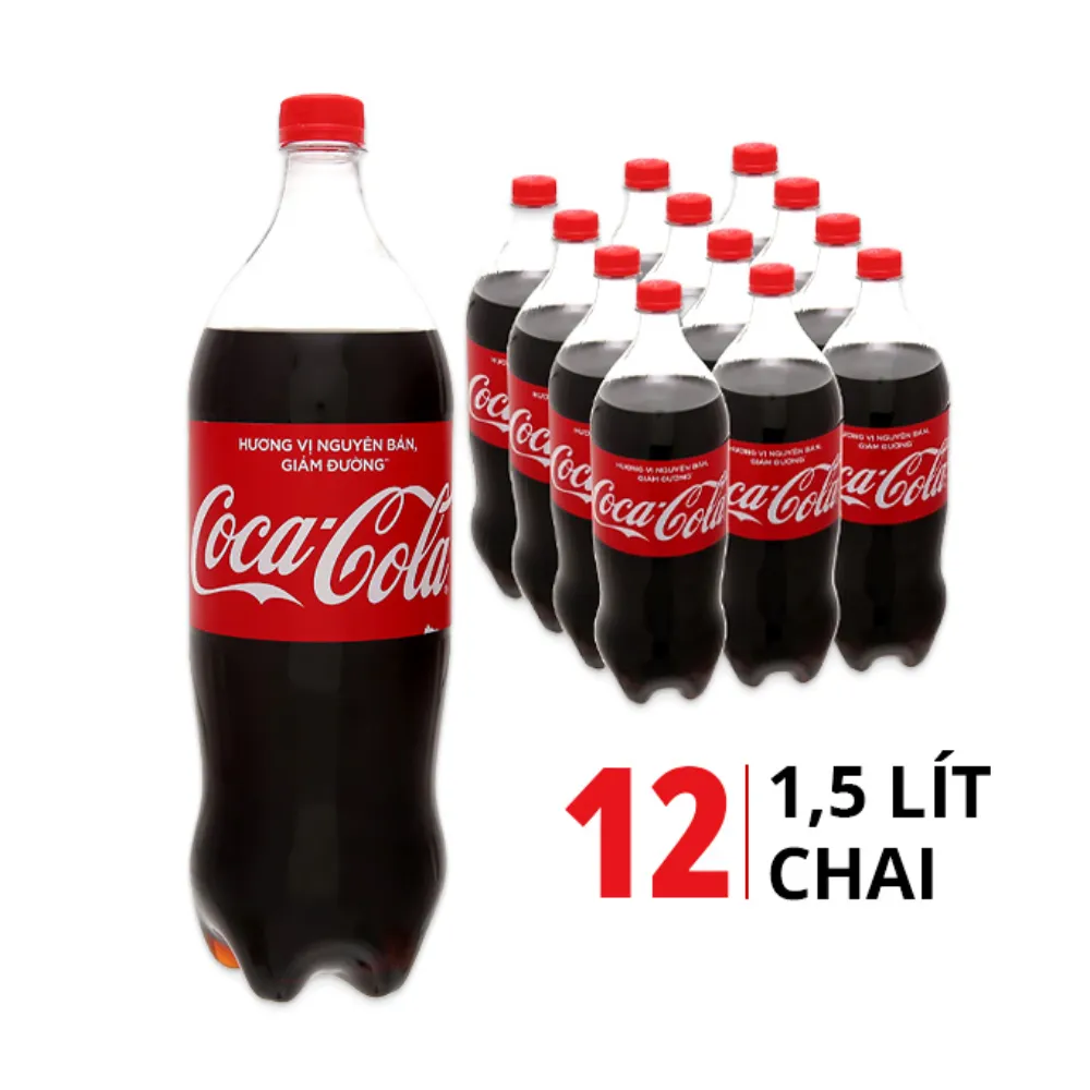 Thùng 12 chai nước ngọt Coca Cola 1.5L