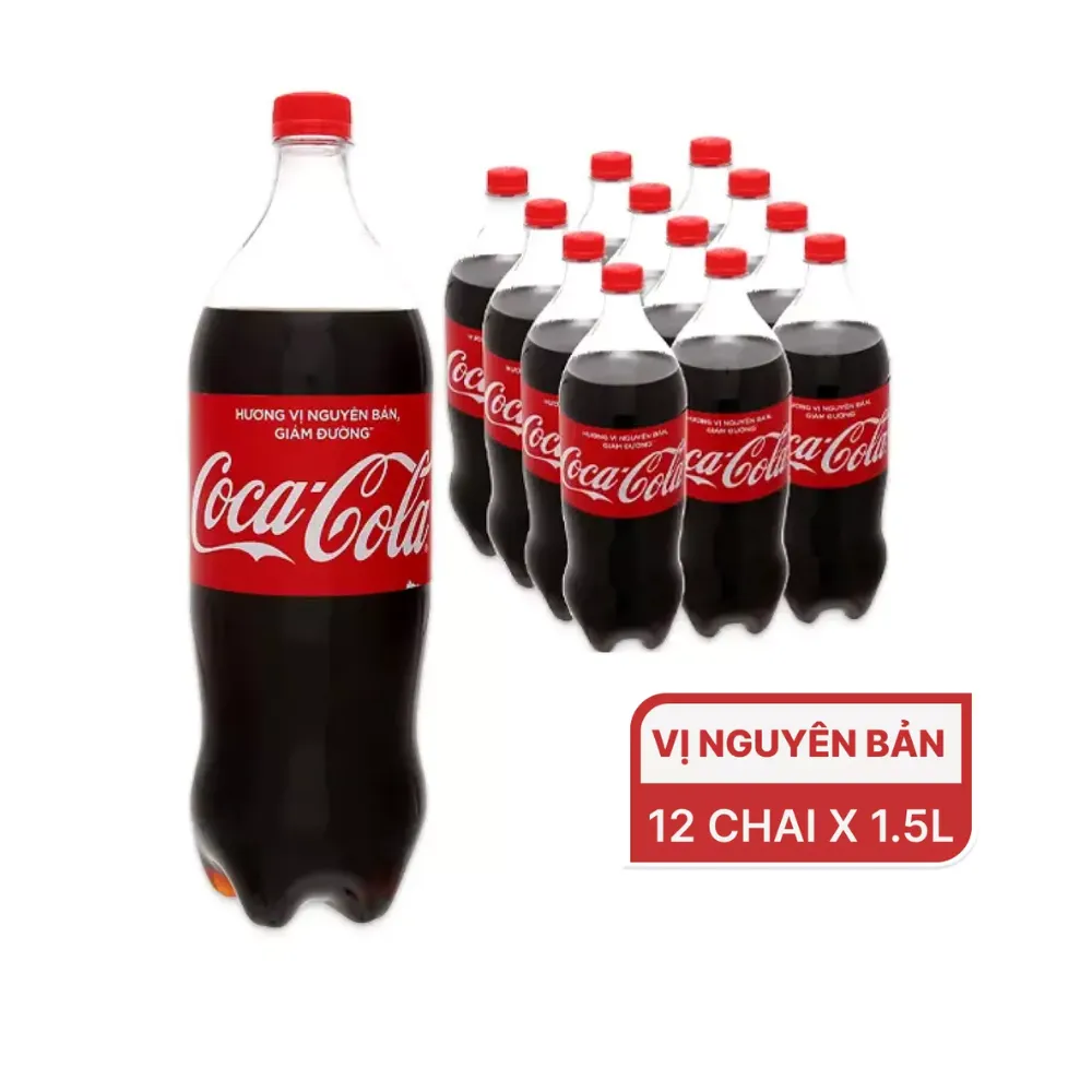 Thùng 12 chai nước ngọt Coca Cola 1.5L