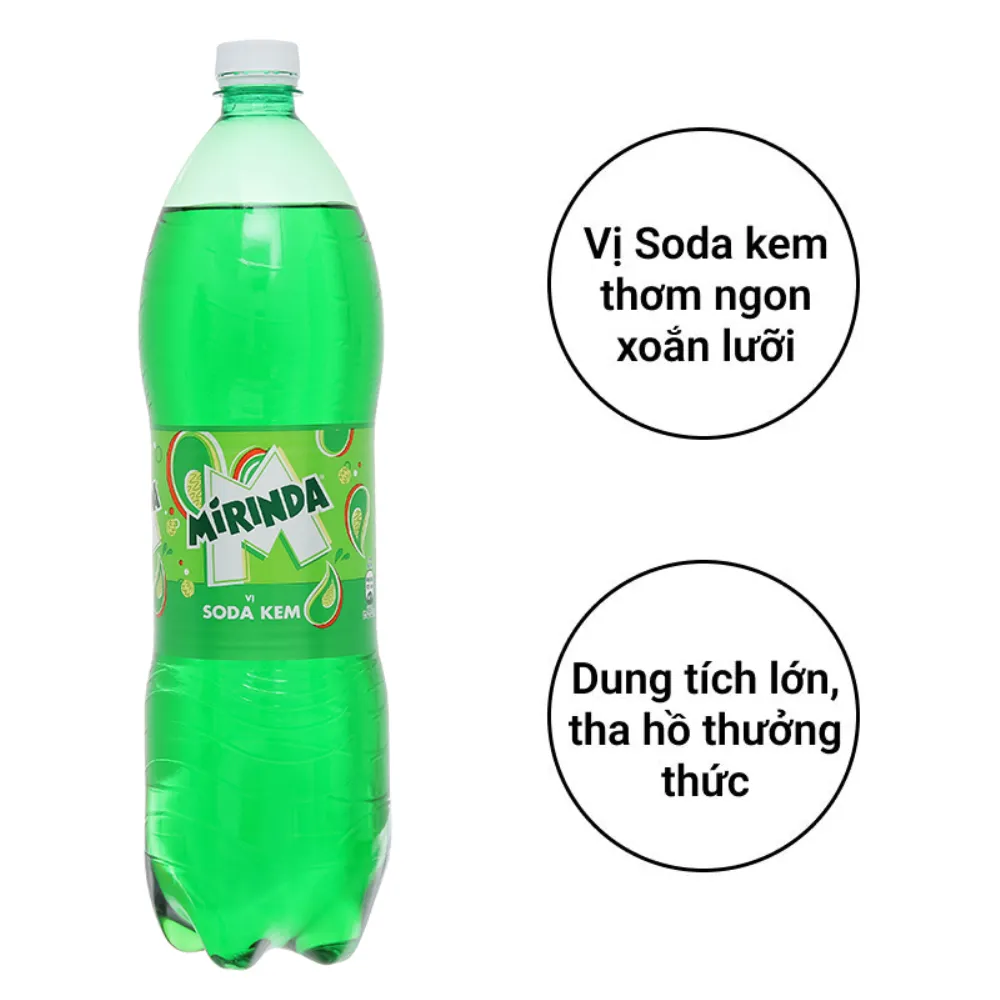 Thùng 12 chai nước ngọt Mirinda soda kem 1.5L