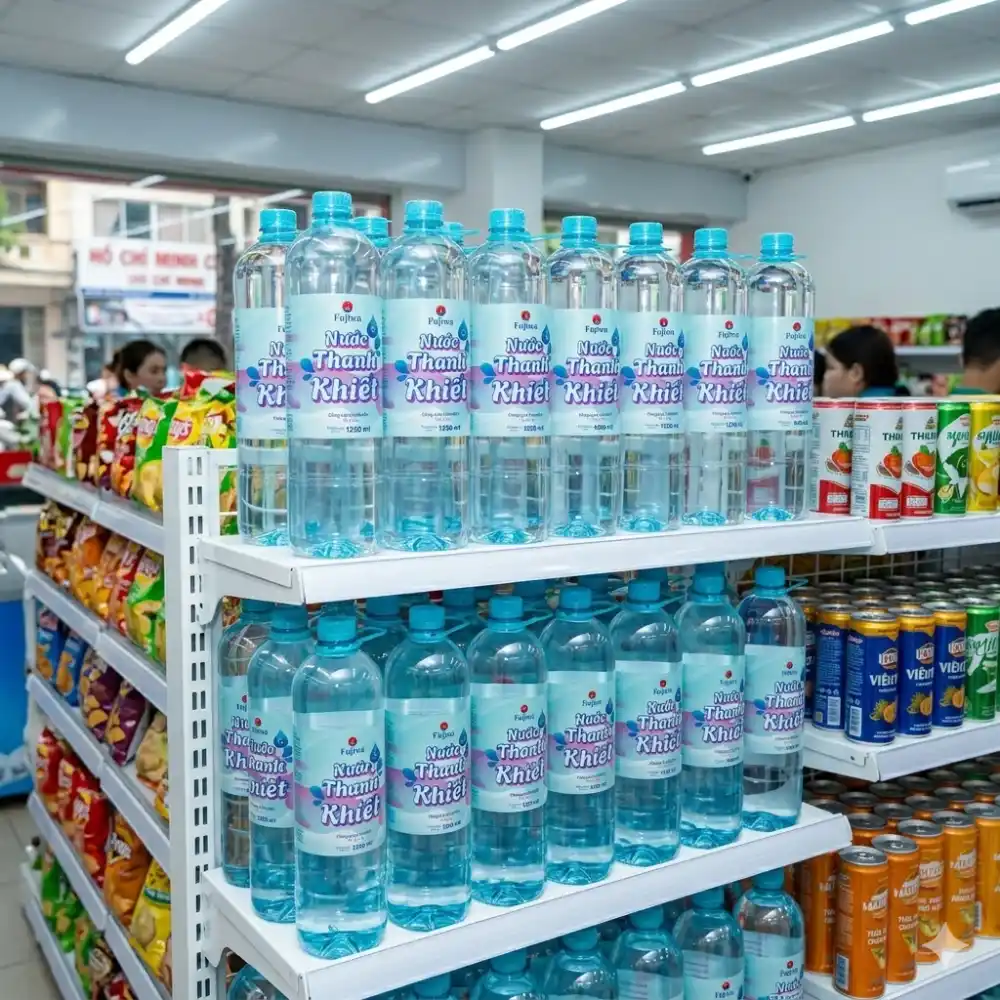 Thùng 12 chai nước thanh khiết pha sữa và uống thuốc Fujiwa 1.25L