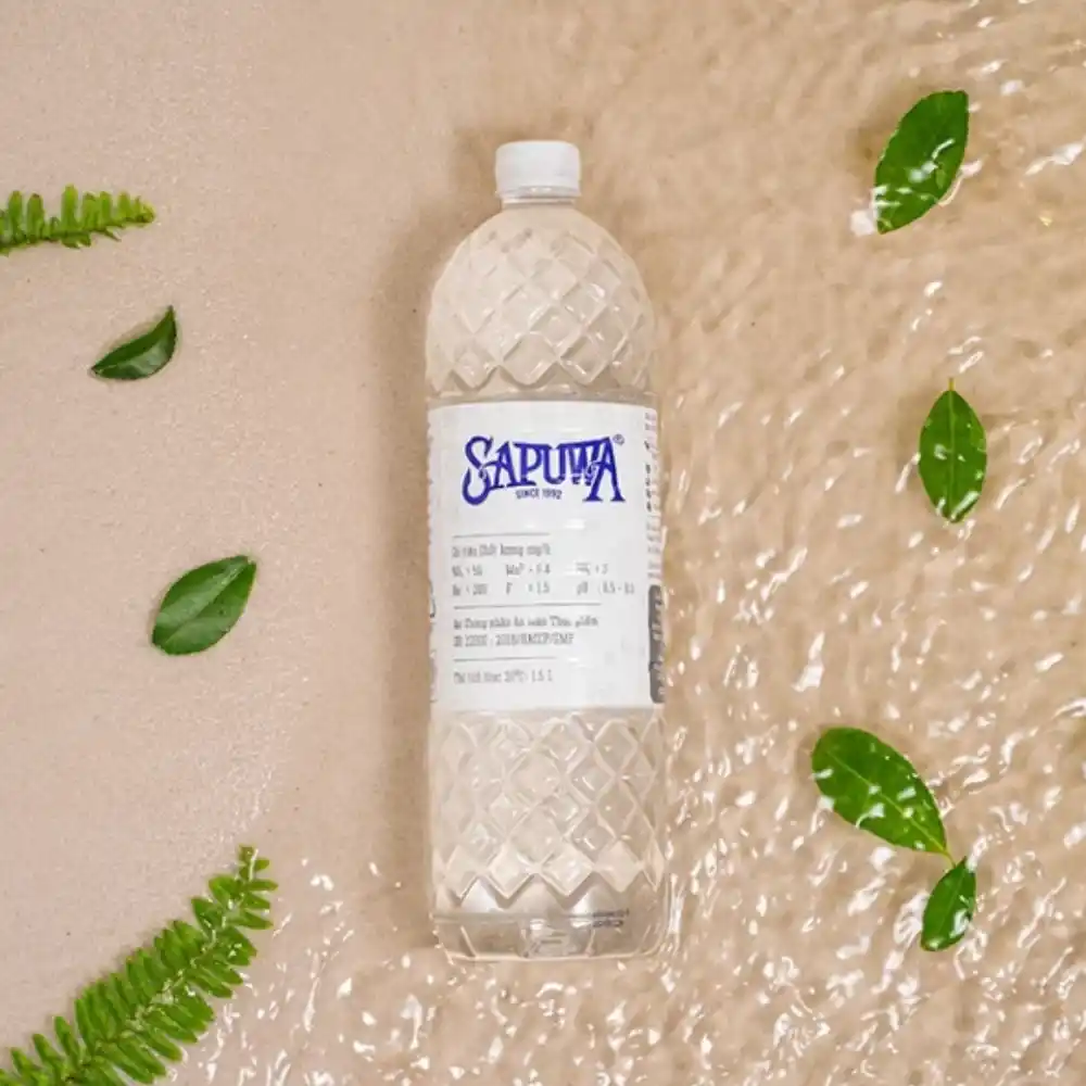 Thùng 12 chai nước uống tinh khiết Sapuwa 1500ml