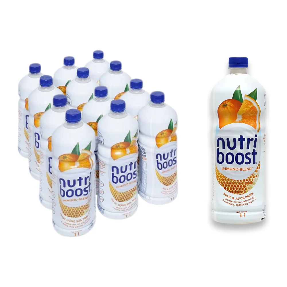 Thùng 12 chai sữa trái cây NutriBoost cam mật ong 1L
