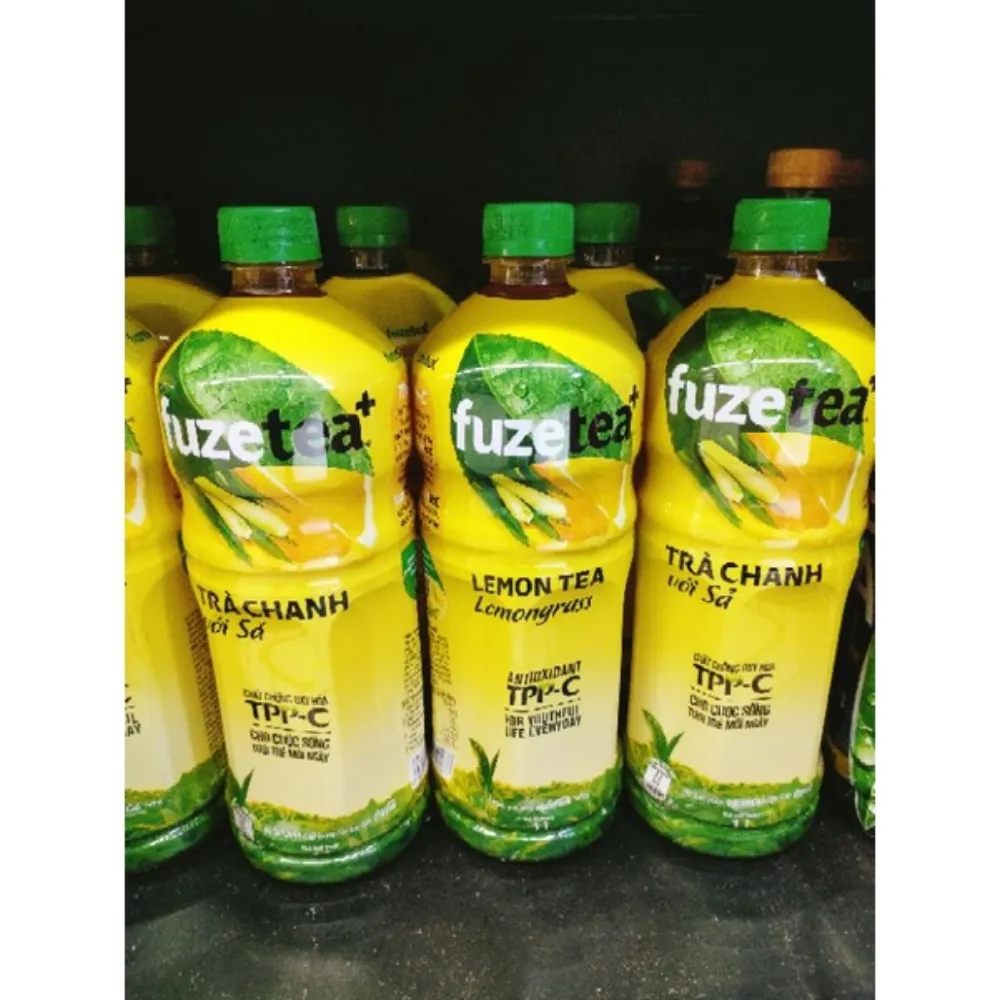 Thùng 12 chai trà chanh sả Fuzetea+ 1L