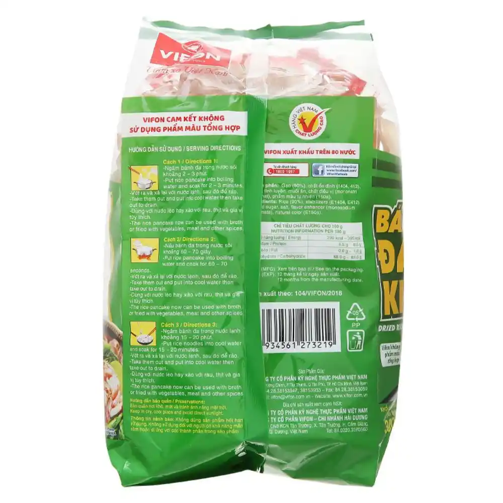 Thùng 12 gói bánh đa khô Vifon gói 300g