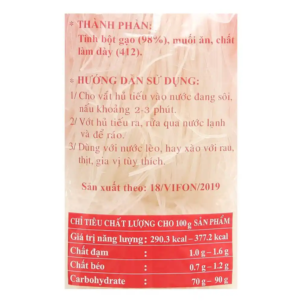 Thùng 12 gói hủ tiếu khô Vifon gói 500g