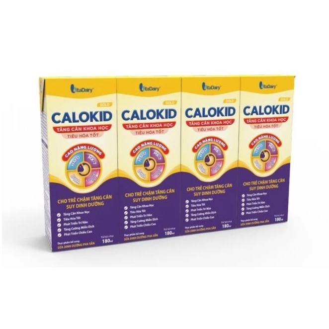 [Thùng 12 lốc] Sữa bột pha sẵn Calokid Gold 110ml và 180ml (lốc 4 hộp)