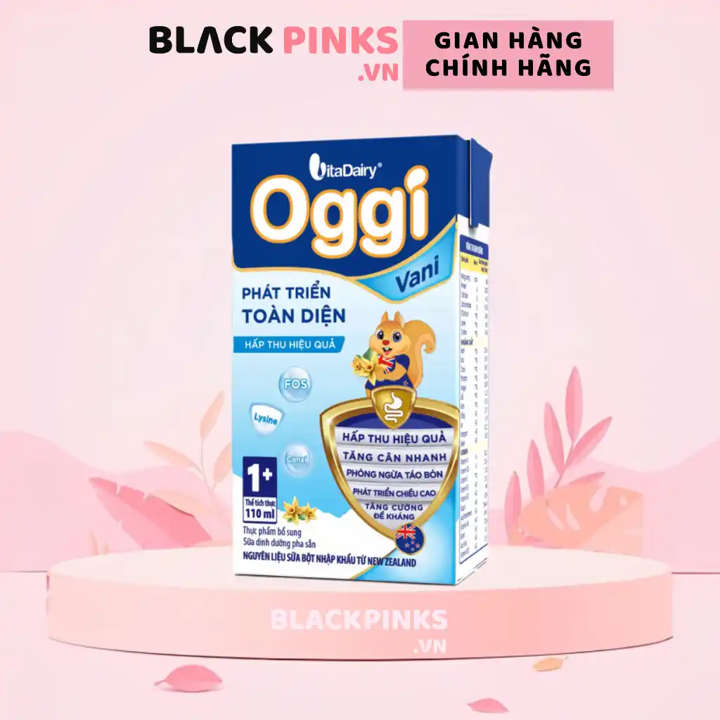 [Thùng 12 lốc] Sữa bột pha sẵn Oggi 1+ Vani 110ml và 180ml (lốc 4 hộp)