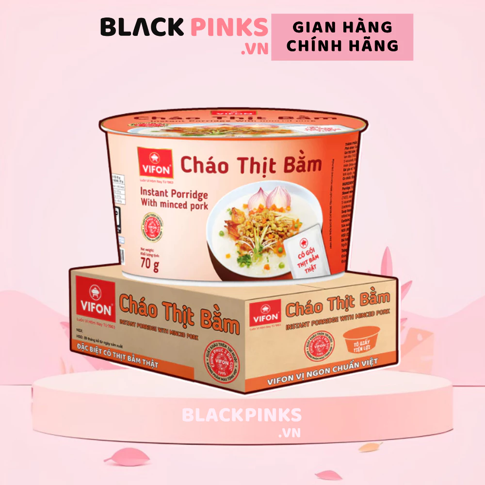 Thùng 12 tô cháo thịt gà̀/thịt bằm Vifon 70g