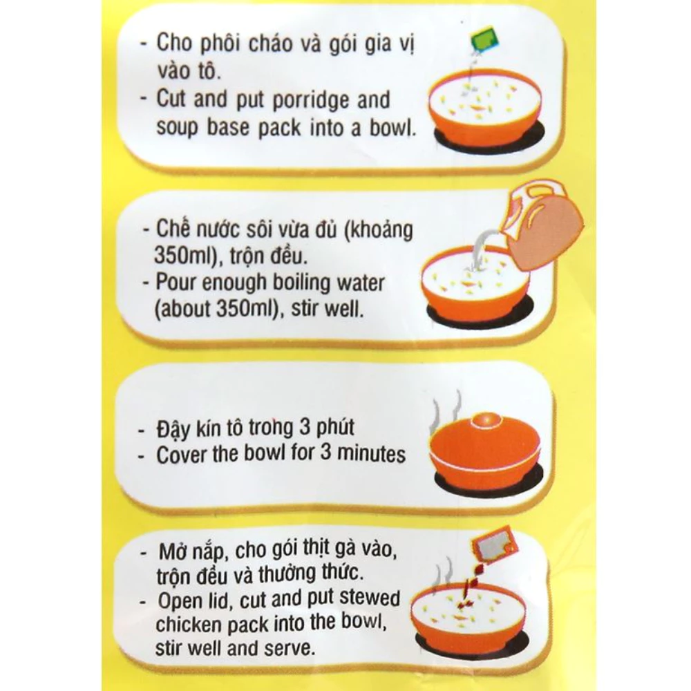 Thùng 12 tô cháo thịt gà̀/thịt bằm Vifon 70g