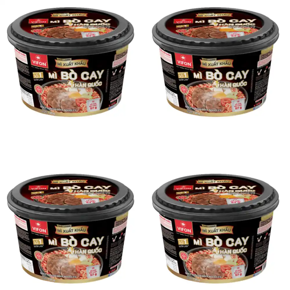 Thùng 12 tô mì bò cay Hàn Quốc Vifon tô 140g (chất lượng xuất khẩu)