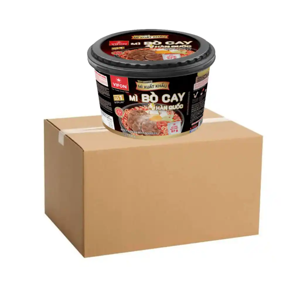 Thùng 12 tô mì bò cay Hàn Quốc Vifon tô 140g (chất lượng xuất khẩu)