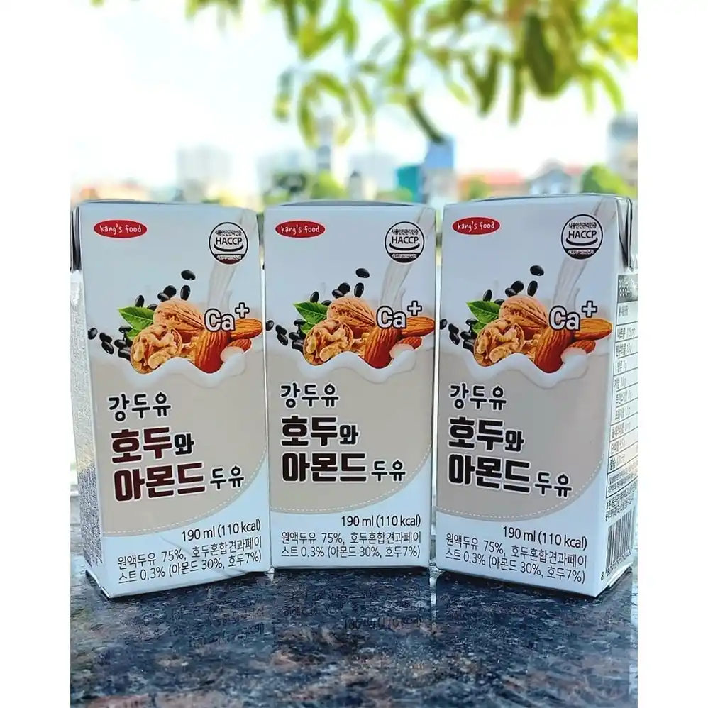Thùng 16 hộp sữa hạt hạnh nhân óc chó Kang's Food 190ml