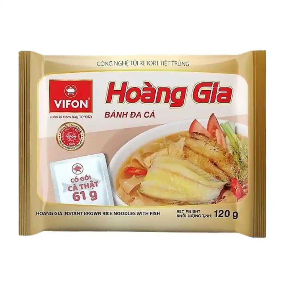 Thùng 18 gói bánh đa cá rô đồng Vifon Hoàng Gia gói 120g