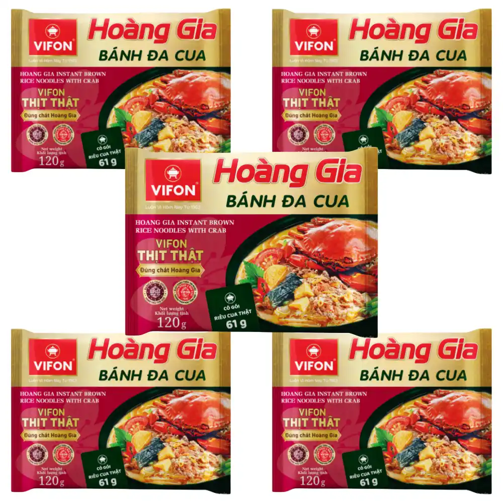 Thùng 18 gói bánh đa cá rô đồng Vifon Hoàng Gia gói 120g