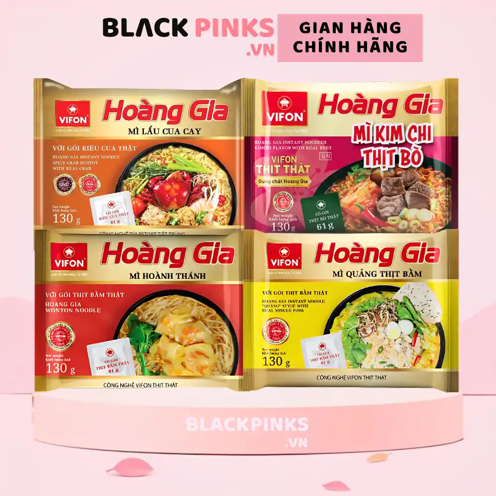 Thùng 18 gói mì Vifon Hoàng Gia nhiều vị gói 130g