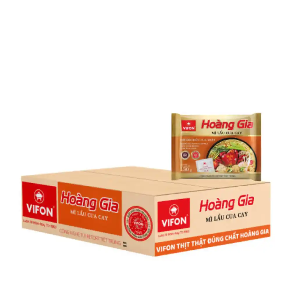 Thùng 18 gói mì Vifon Hoàng Gia nhiều vị gói 130g