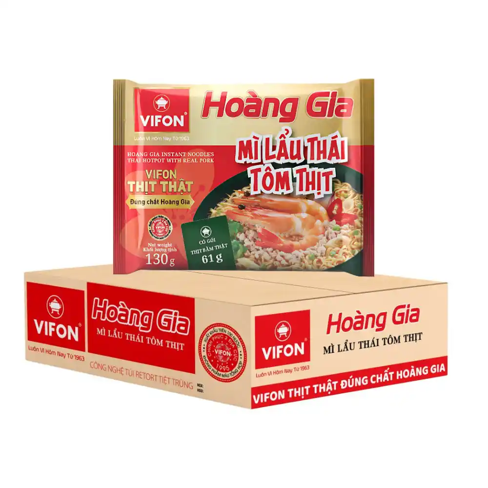 Thùng 18 gói mì Vifon Hoàng Gia nhiều vị gói 130g