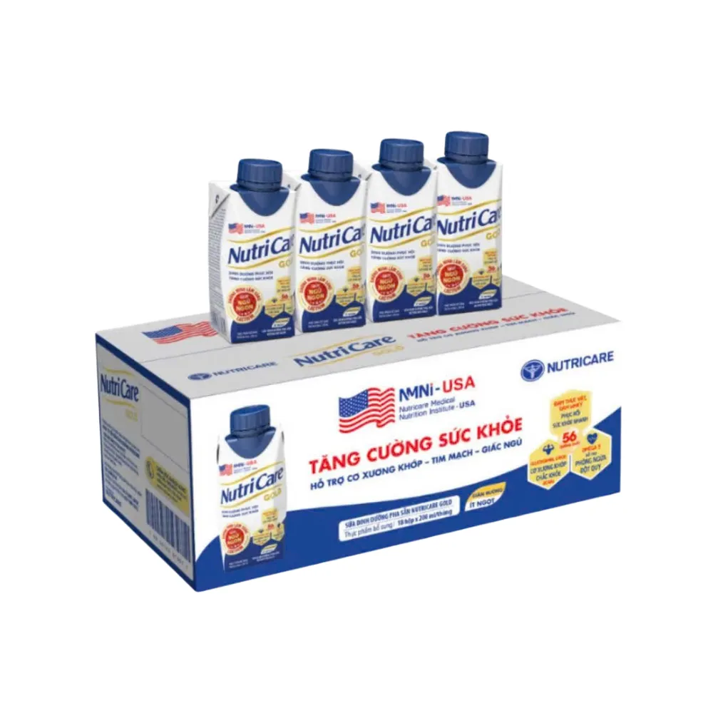 Thùng 18 hộp nước Nutricare Gold 200ml