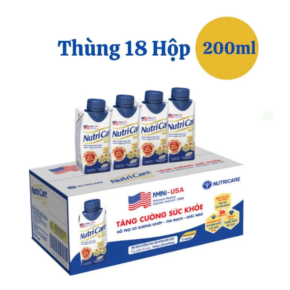 Thùng 18 hộp nước Nutricare Gold 200ml
