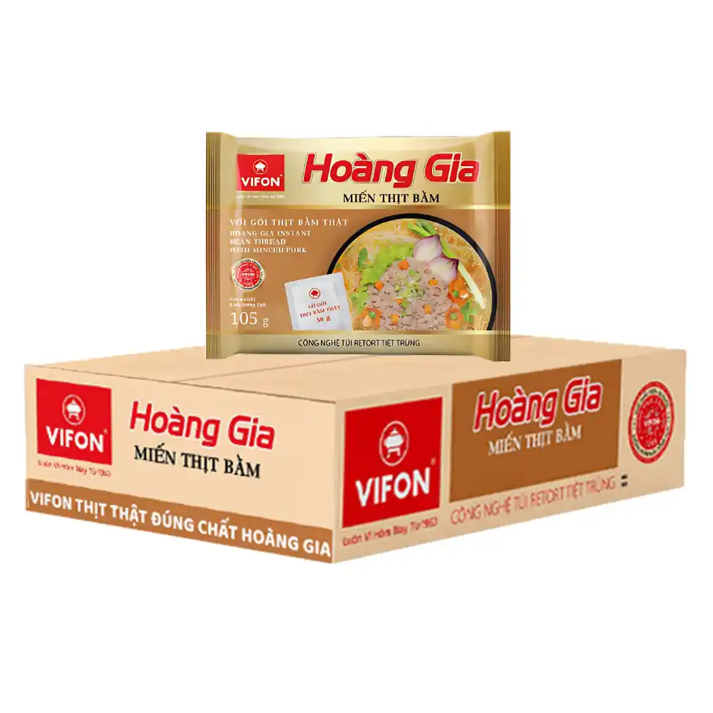 Thùng 18 miến cua/thịt bằm Vifon Hoàng Gia gói 105g