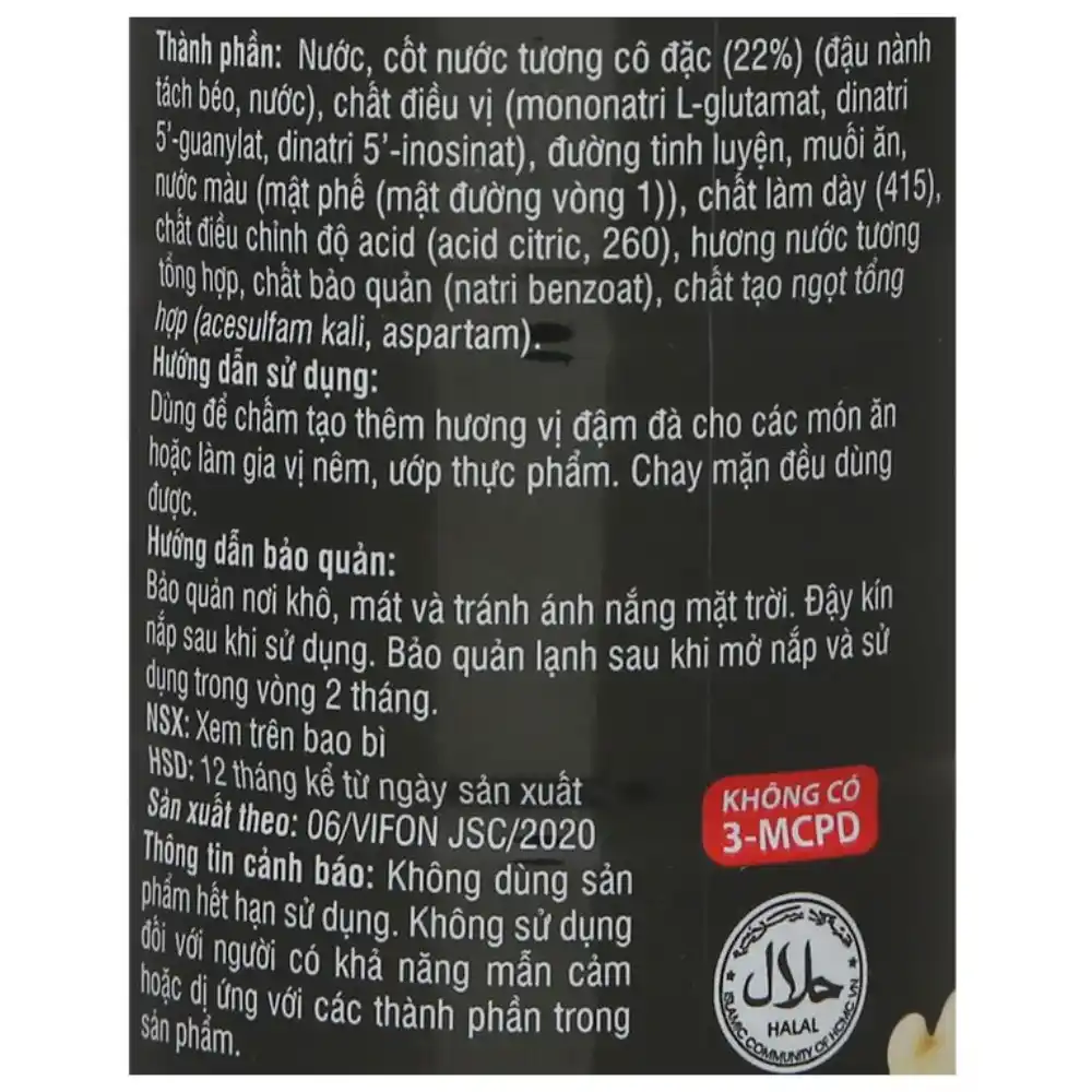 Thùng 20 chai nước tương đậu nành Vifon 300ml