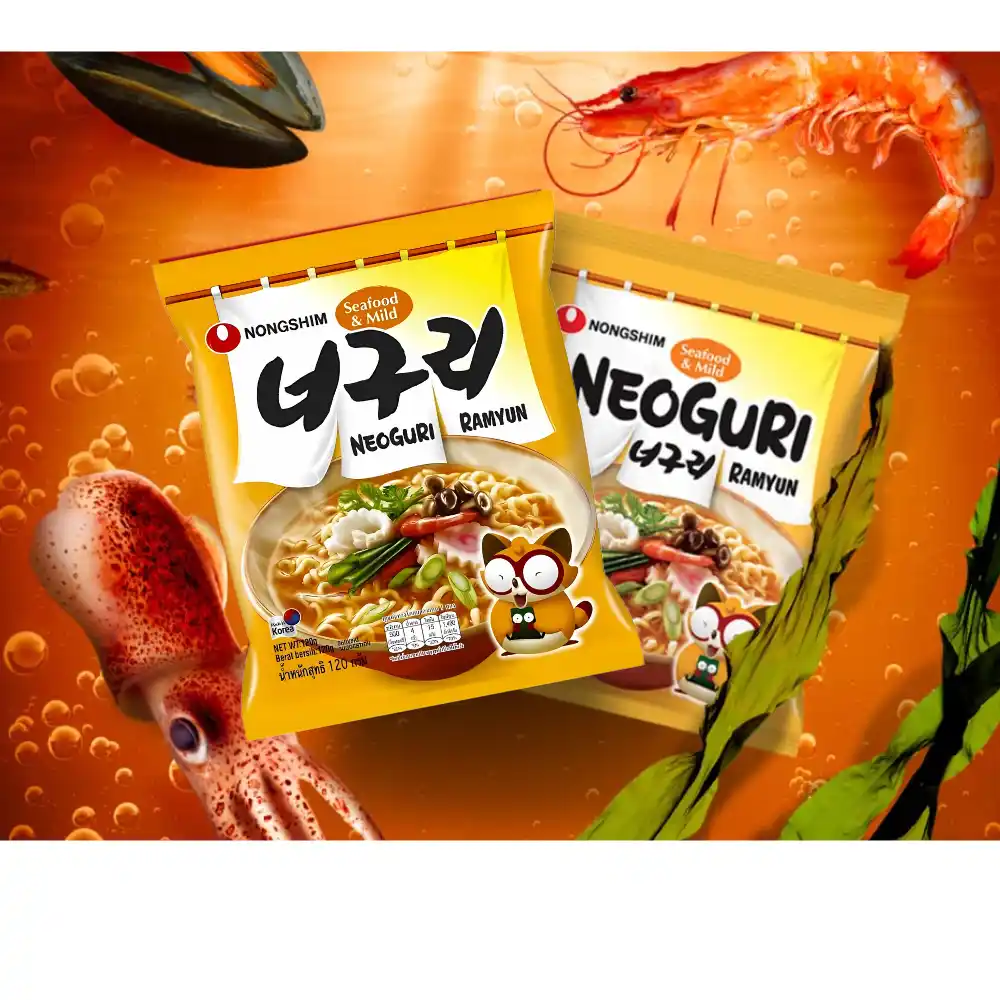 Thùng 20 gói mì Neoguri hải sản  Nongshim gói 120g