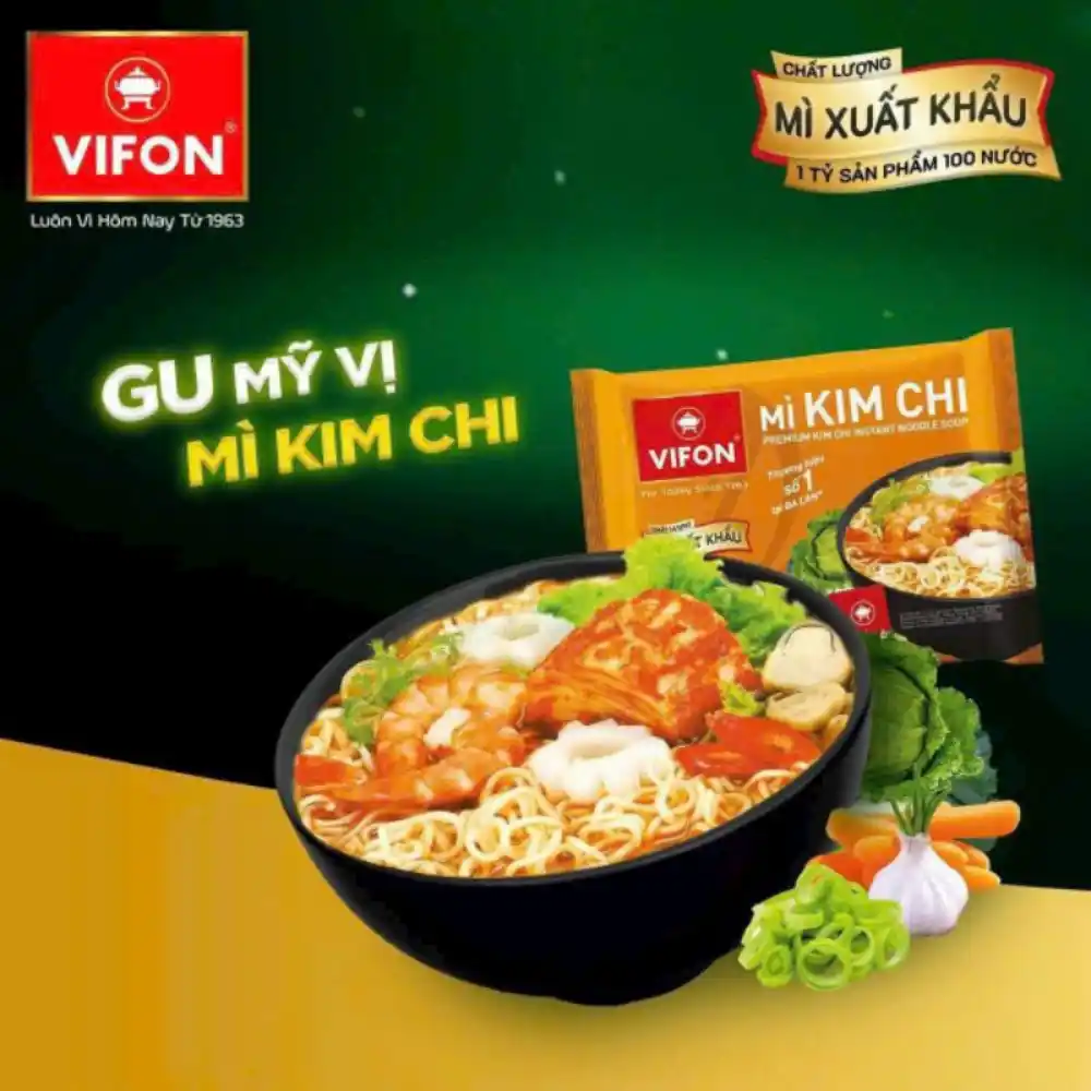 Thùng 20 gói mì xuất khẩu Vifon vị kim chi/lẩu thái/mix vị gói 80g