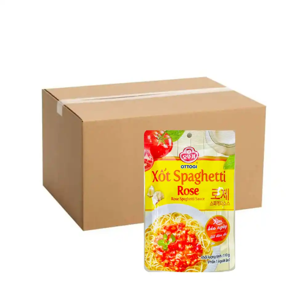 Thùng 20 gói xốt spaghetti vị cà chua/rose/cà chua và ớt  Ottogi gói 110g