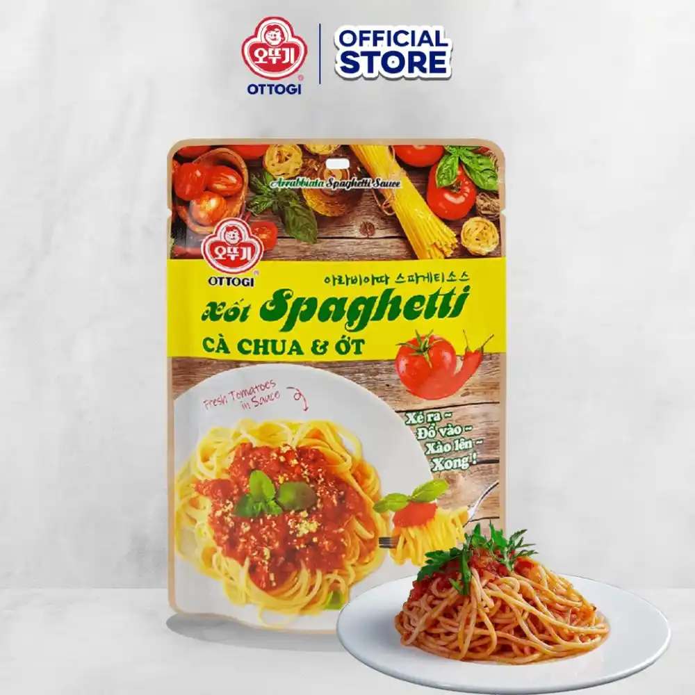 Thùng 20 gói xốt spaghetti vị cà chua/rose/cà chua và ớt  Ottogi gói 110g