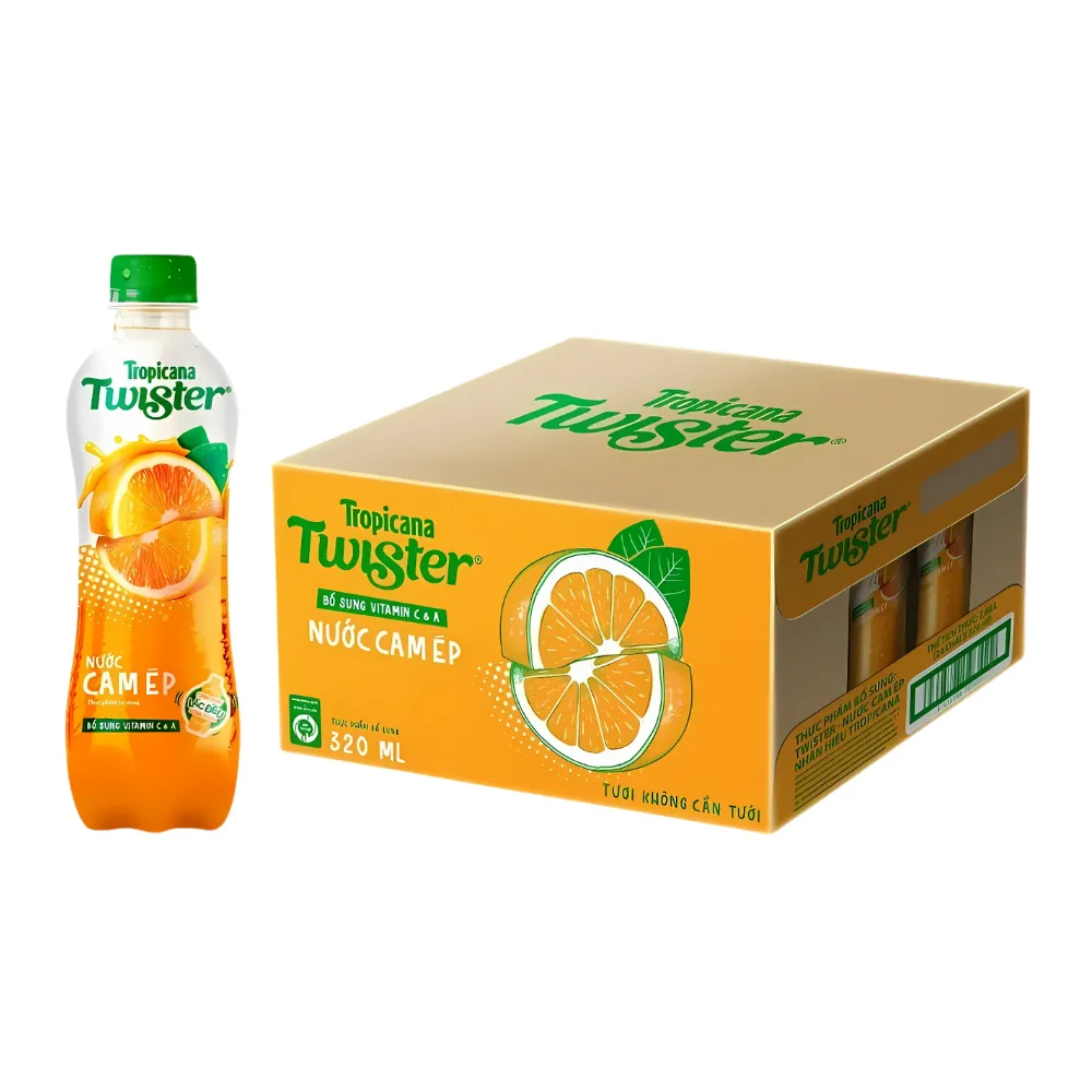 Thùng 24 chai nước cam ép Twister 320ml