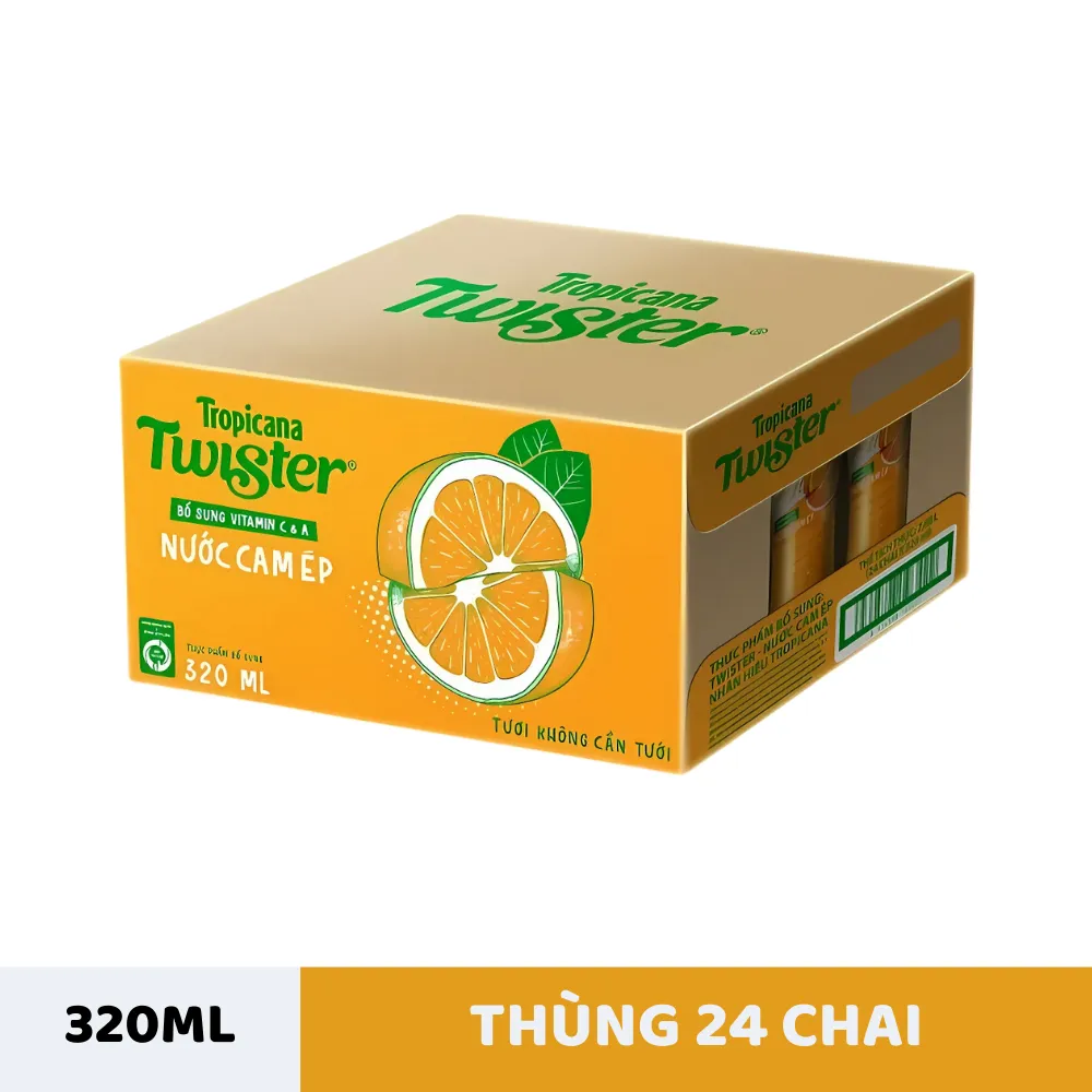 Thùng 24 chai nước cam ép Twister 320ml