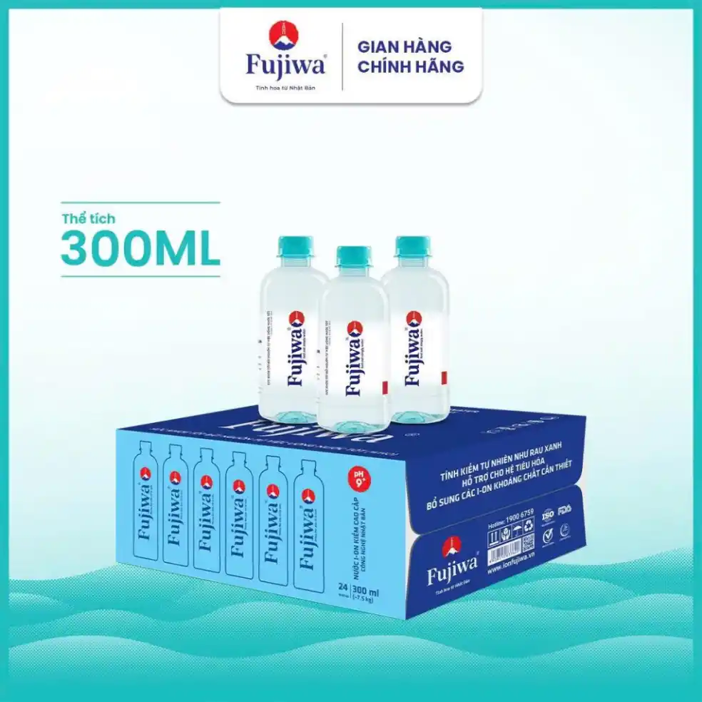 Thùng 24 chai nước ion kiềm cao cấp Fujiwa 300ml