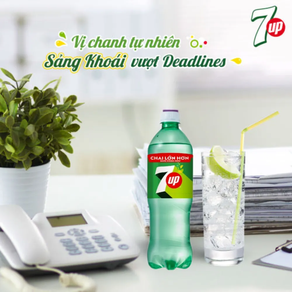 Thùng 24 chai nước ngọt 7Up 600ml
