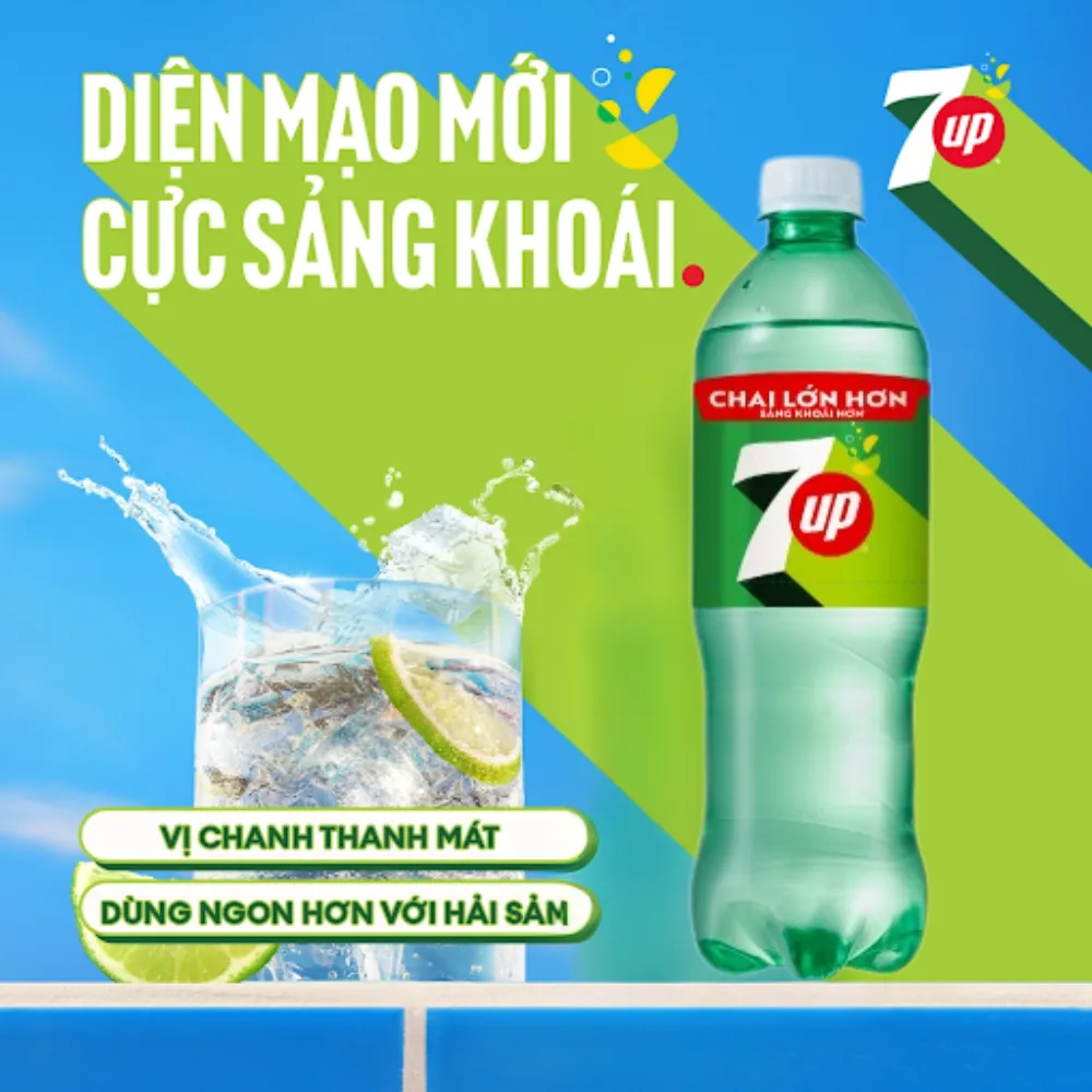 Thùng 24 chai nước ngọt 7Up 600ml