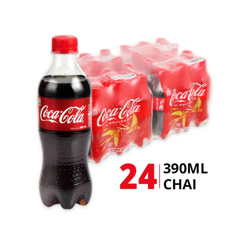 Thùng 24 chai nước ngọt Coca Cola 390ml