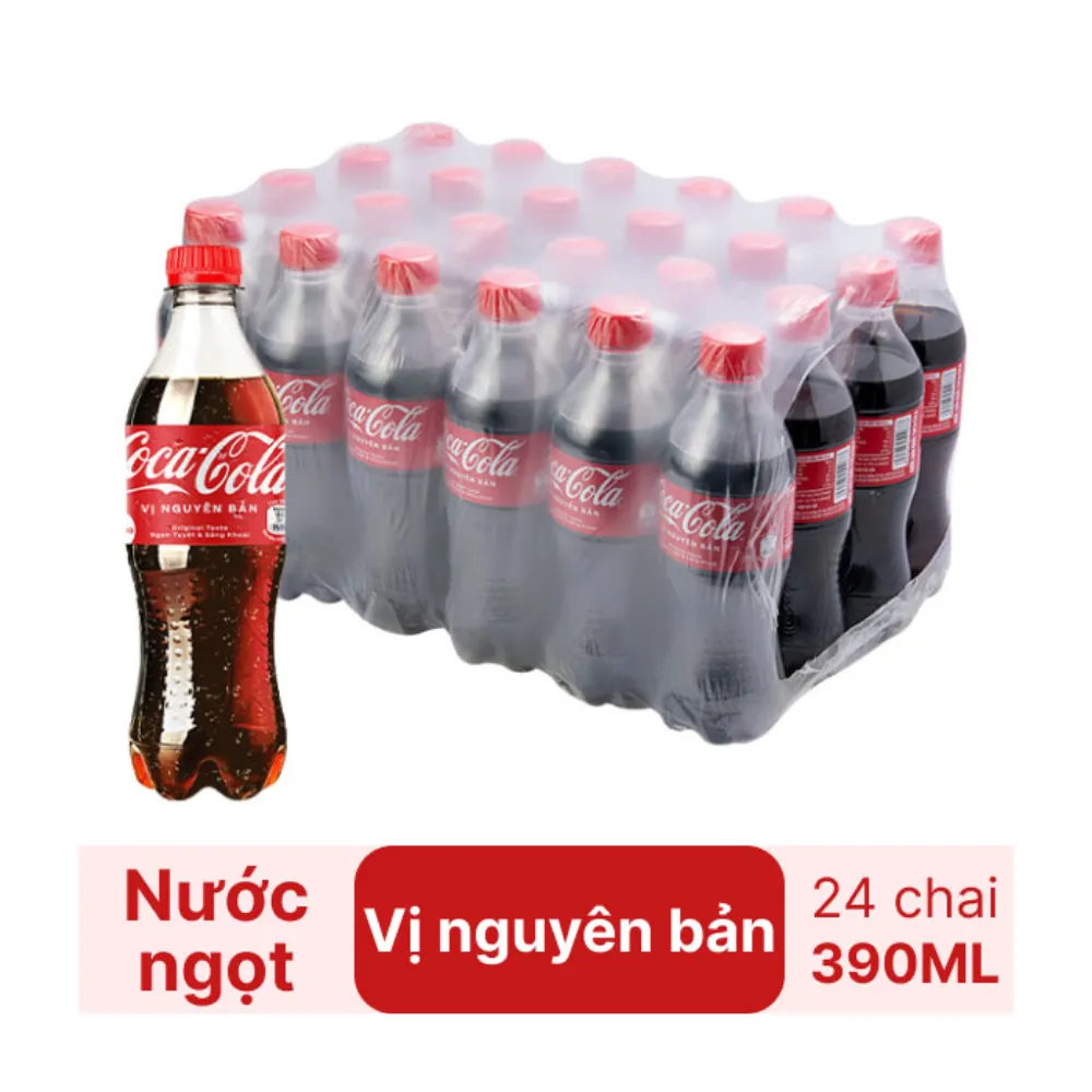 Thùng 24 chai nước ngọt Coca Cola 390ml