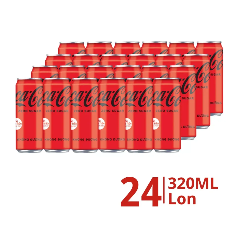 Thùng 24 chai nước ngọt Coca Cola zero sugar 320ml