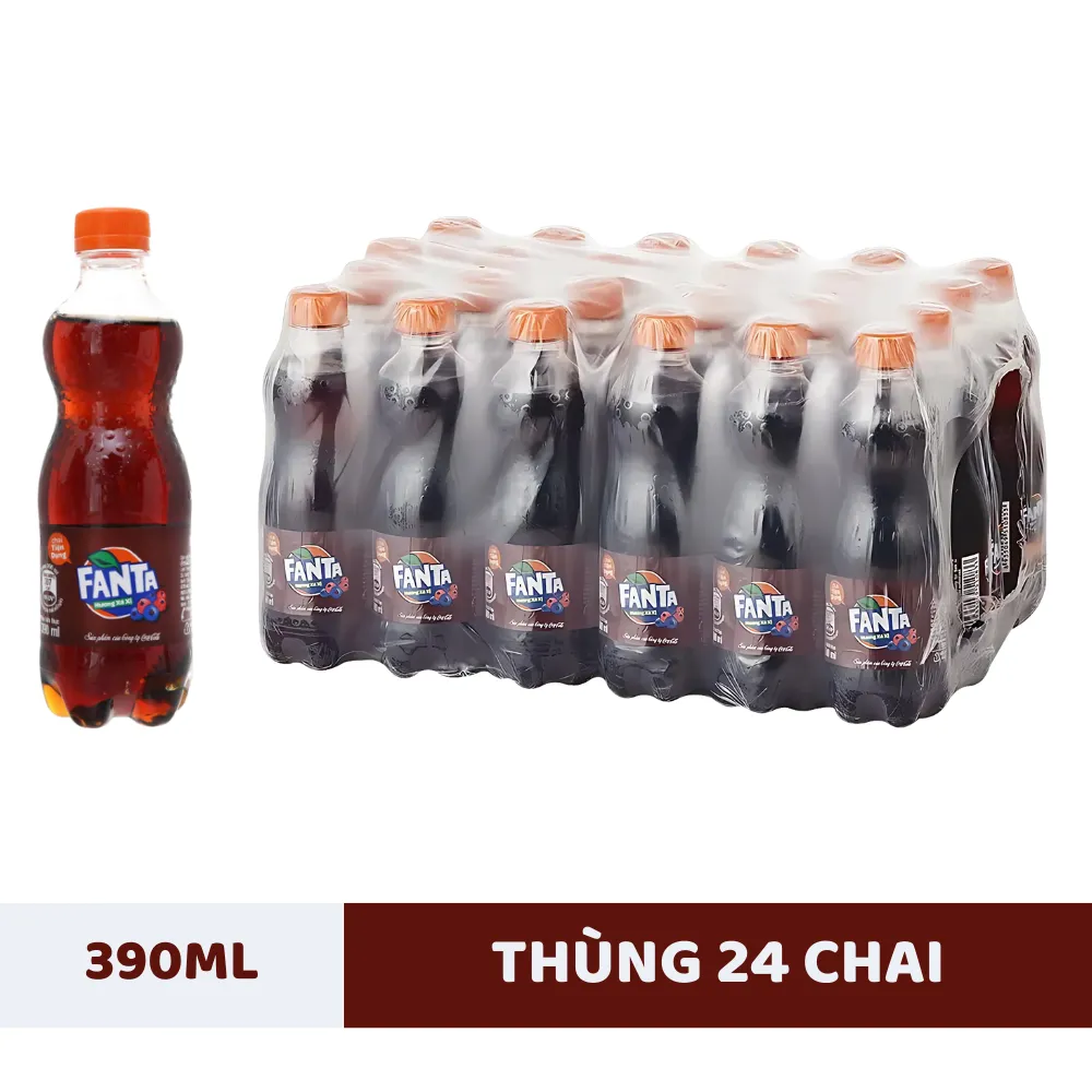 Thùng 24 chai nước ngọt Fanta xá xị 390ml