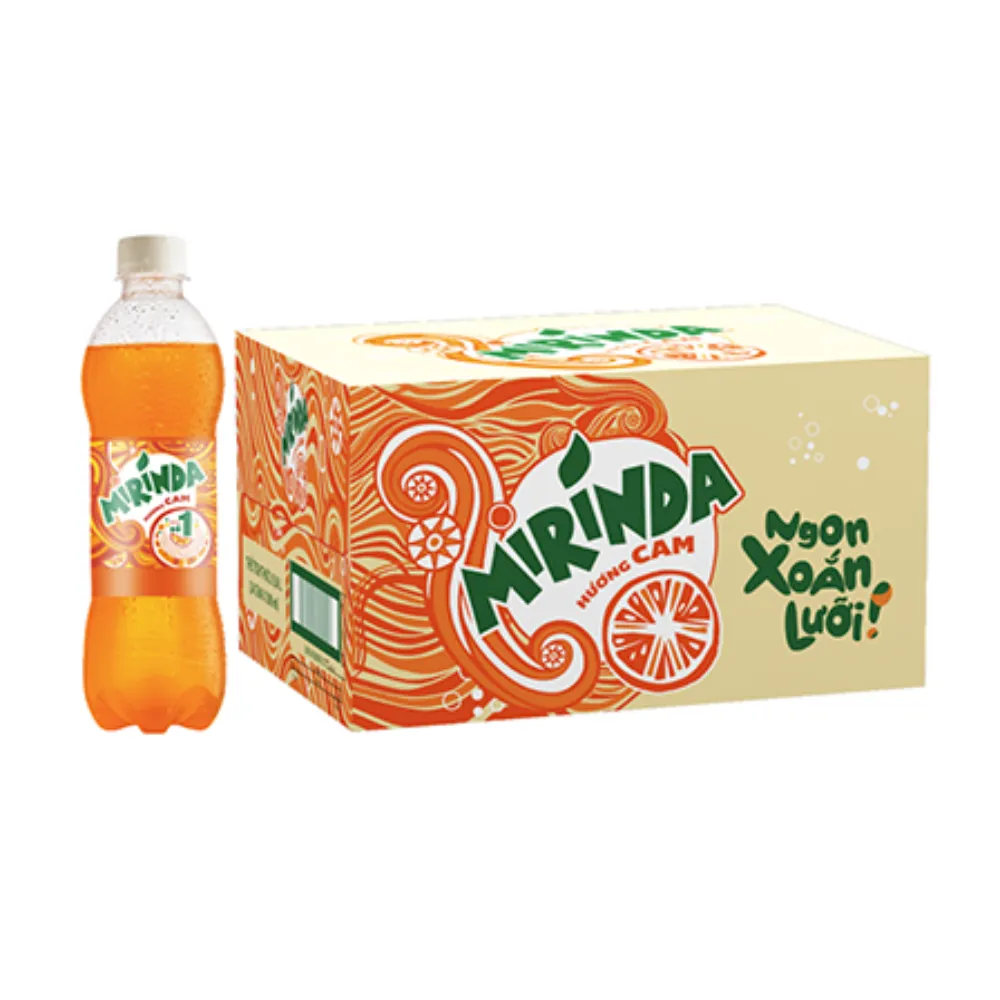 Thùng 24 chai nước ngọt Mirinda cam 390ml