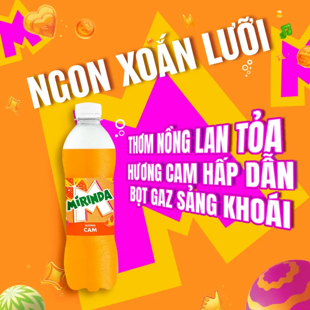 Thùng 24 chai nước ngọt Mirinda cam 390ml