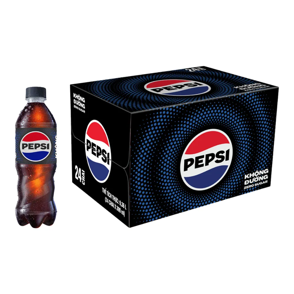 Thùng 24 chai nước ngọt Pepsi không calo 390ml