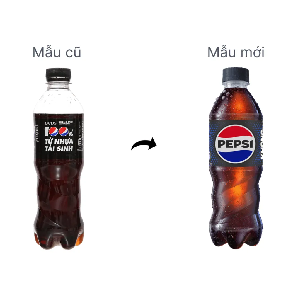Thùng 24 chai nước ngọt Pepsi không calo 390ml