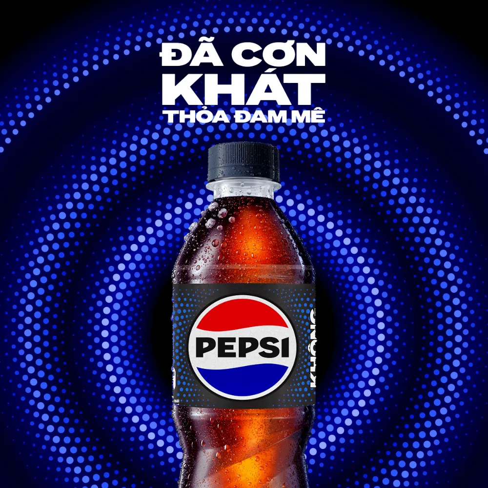 Thùng 24 chai nước ngọt Pepsi không calo 390ml