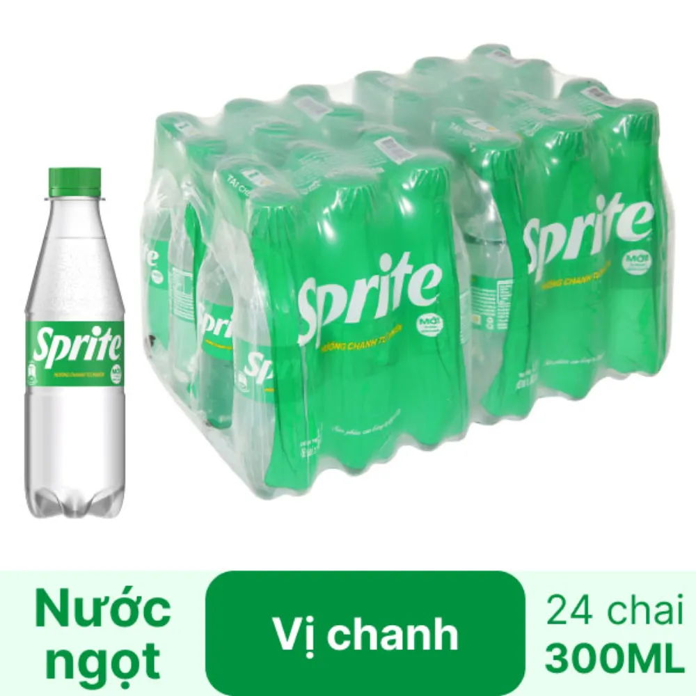 Thùng 24 chai nước ngọt Sprite chanh 300ml