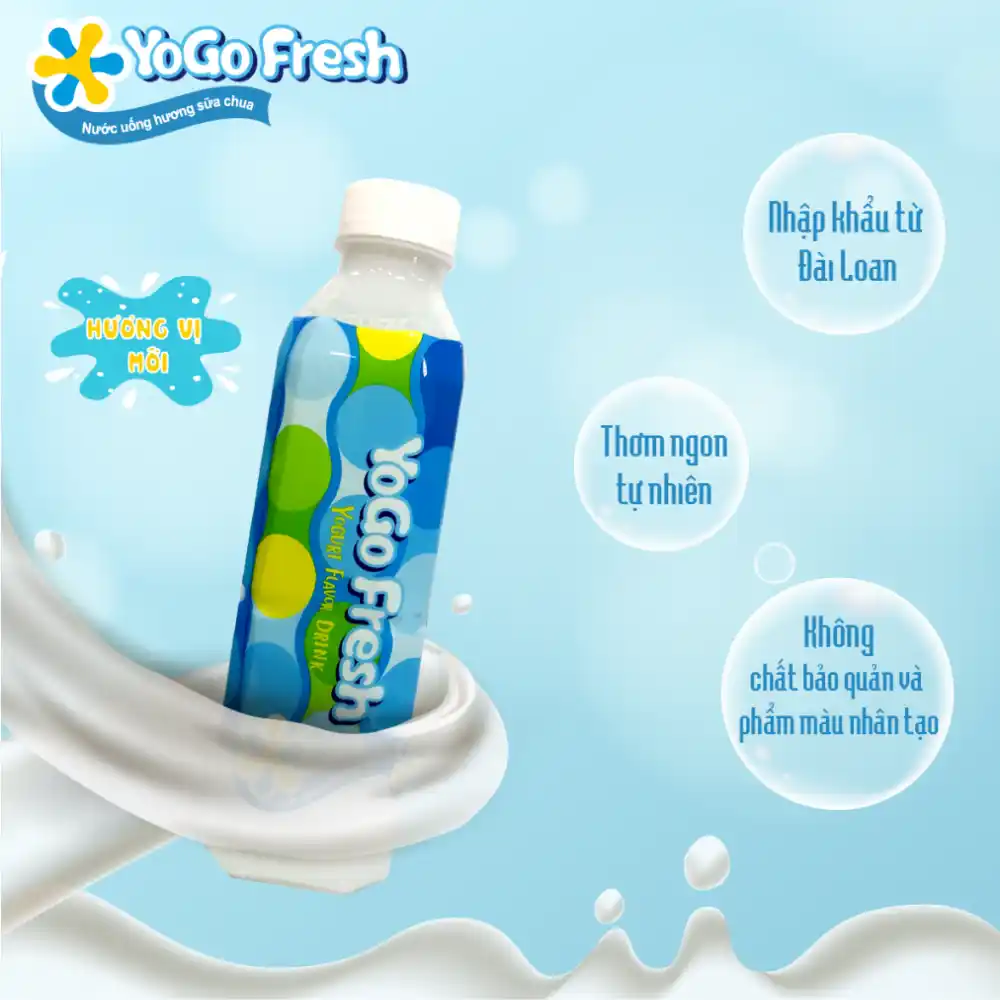Thùng 24 chai nước uống hương sữa chua Yogo fresh 580ml