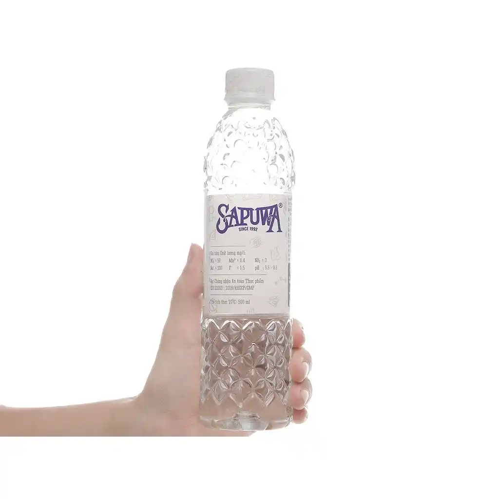 Thùng 24 chai nước uống tinh khiết Sapuwa 500ml